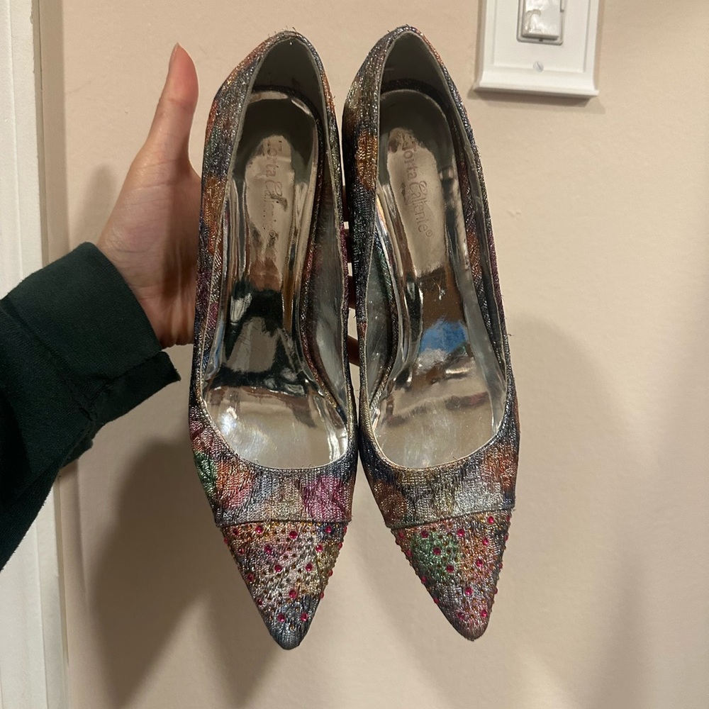 Elegant Multicolor Glitter Heels